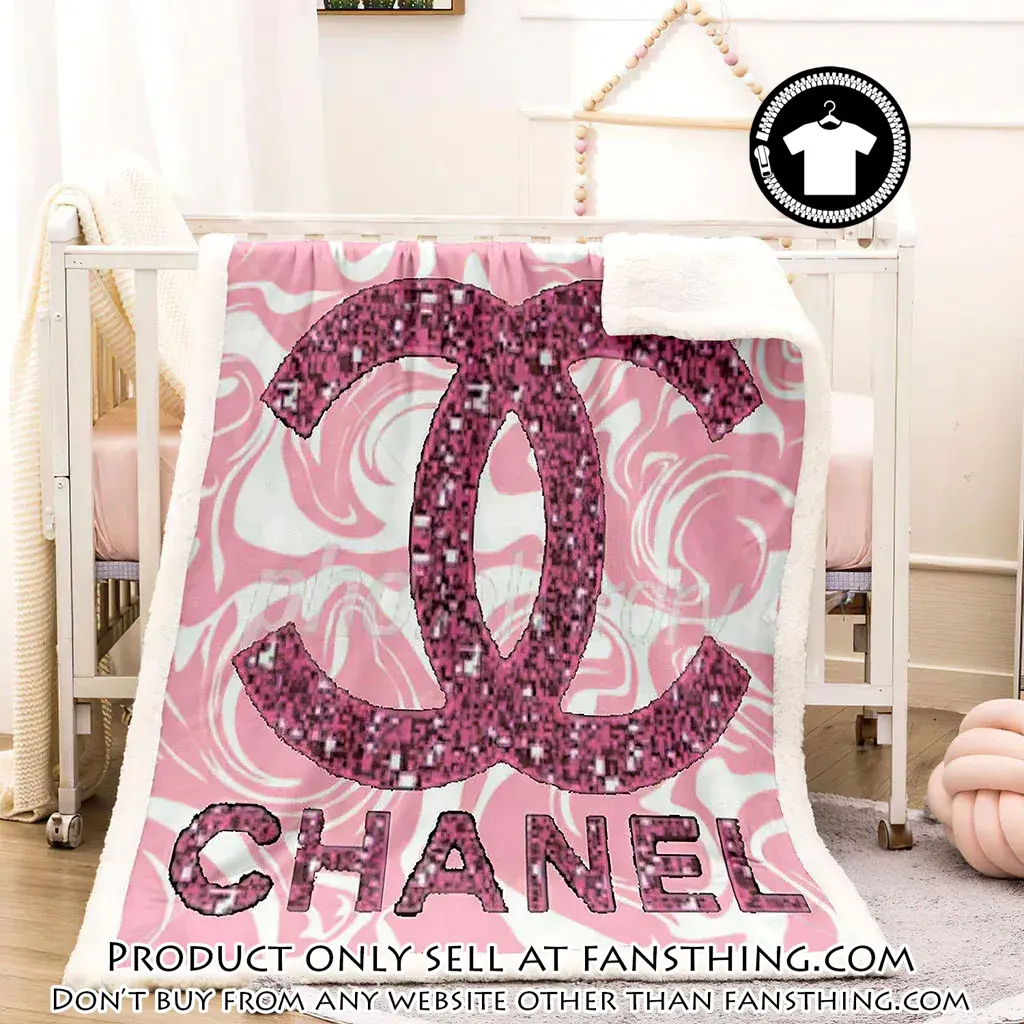 Chanel pinky luxury brand premium blanket fleece home decor fst4927468